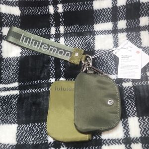 Lululemon Olive Green Dual Pouch Wristlet